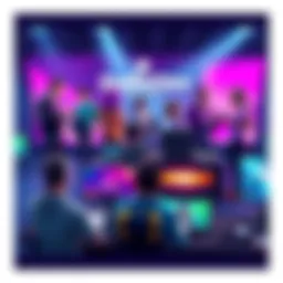 A vibrant online forum scene with people sharing ideas about game development, featuring discussion threads and project showcases.