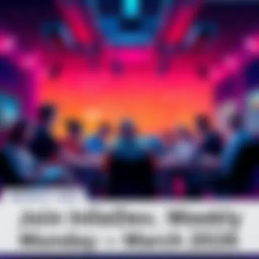 IndieDev Weekly Megathread Introduction A group of diverse indie game developers chatting and sharing projects in an online forum setting.