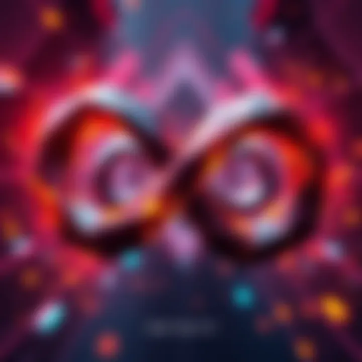 Infinity as a Dimension A visual representation of infinity symbol intertwined with geometric shapes, suggesting depth and multiple dimensions.