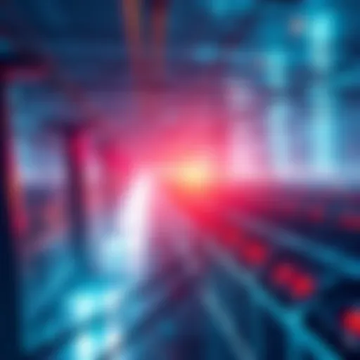 A busy power grid with energy lines and data centers in the background, symbolizing the focus on infrastructure in AI development.