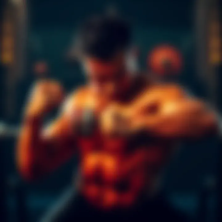 A person performing a high-intensity exercise, showcasing determination and strength in a quick workout session.
