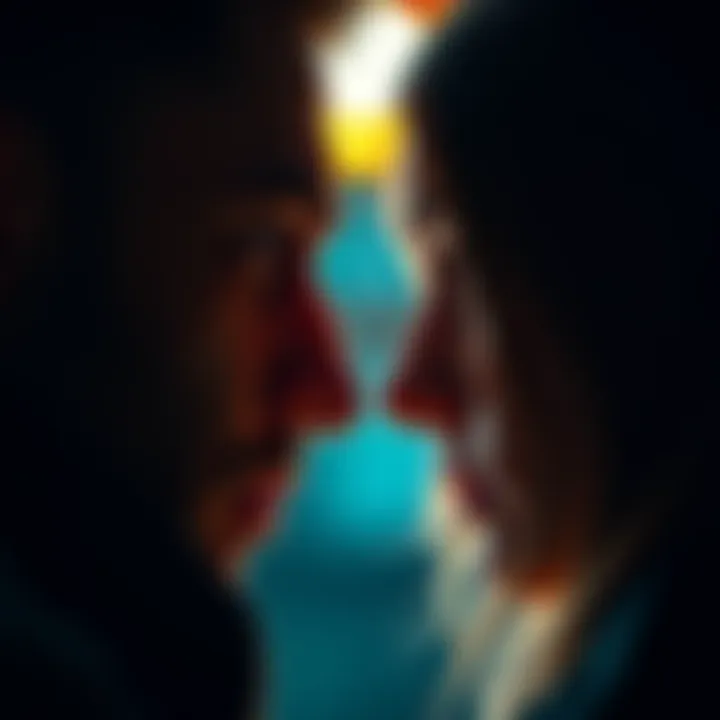 A close-up of two people locked in deep eye contact, showing connection and engagement in communication