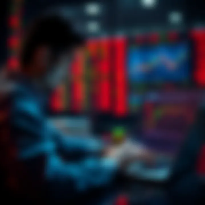 A person looking at stock market data on a laptop, considering investment strategies for their Robinhood portfolio.