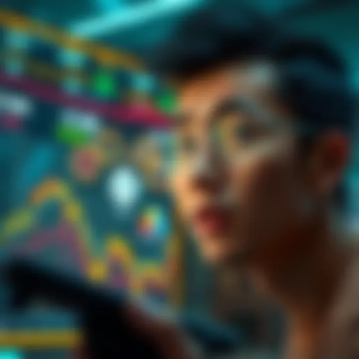 A person looking at a graph showing rising investments in artificial general intelligence, with a concerned expression.