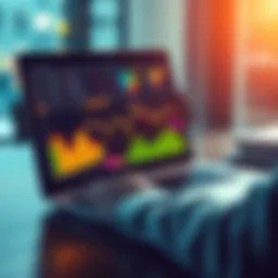A person analyzing charts and graphs related to AI investments on a laptop, highlighting market trends for better investment decisions.