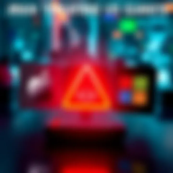 A graphic showing logos of Apple, Google, and Microsoft with a warning symbol, indicating threats from Iran.