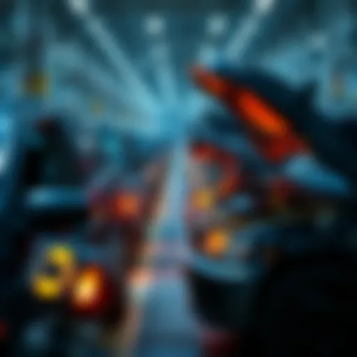 Workers assembling cars in an Iranian auto factory with low-quality materials