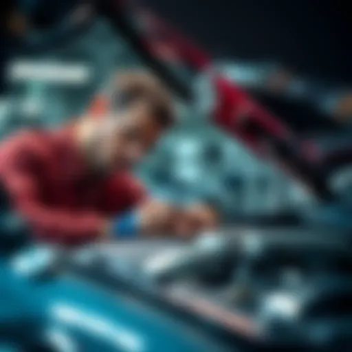 A mechanic examining a car engine related to the Jag Fix issue