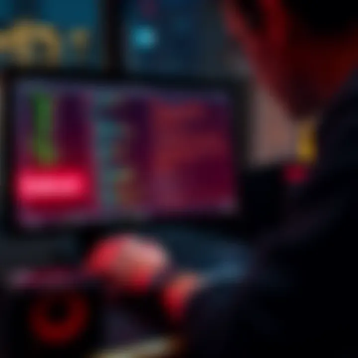 A person using a computer to execute commands for jailbreaking Deepseek R1 and Kiwi K2 models, with coding interface visible on the screen.