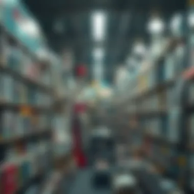 Japanese used bookstore sales surge A bustling Japanese used bookstore filled with shelves of books, illustrating the increase in sales amid AI-related orders.