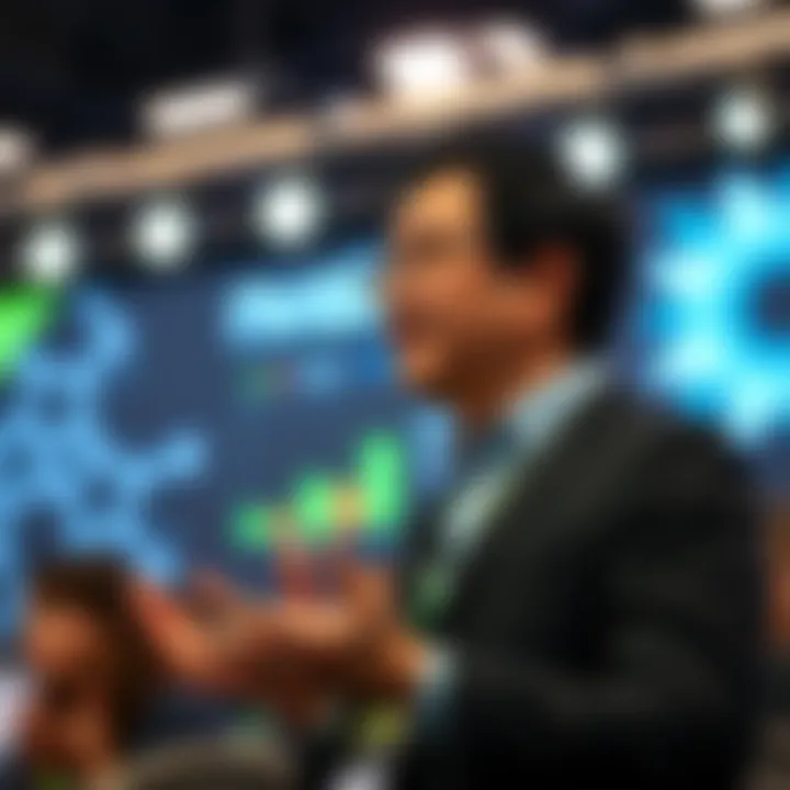 Jensen Huang speaking at a conference about Nvidia's strategy shift from OpenAI and Anthropic