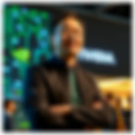 Nvidia CEO Jensen Huang speaking to employees about the importance of AI automation in the workplace