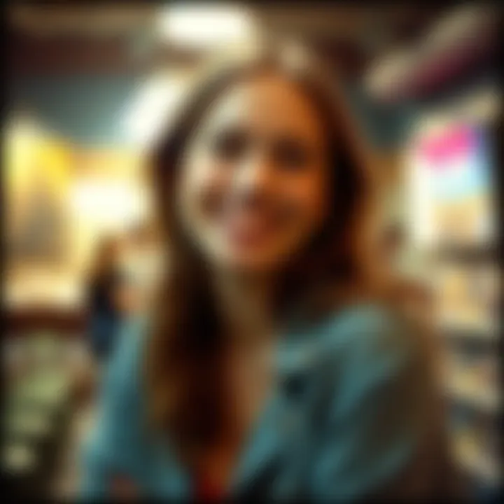 A vintage photo of Jessica Lily smiling, capturing a moment from her past, surrounded by soft lighting and nostalgic vibes.