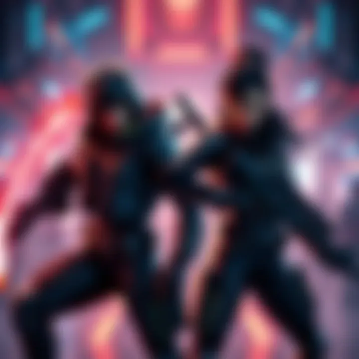 Jett and Reyna stand ready for battle, showcasing their unique abilities and styles in a dynamic game setting.