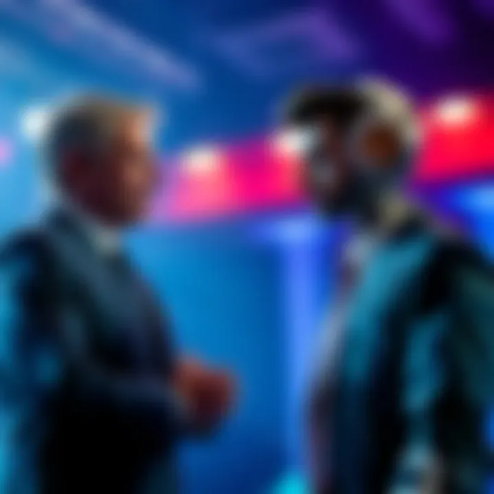 Jim Acosta speaking with an AI-generated avatar of a Parkland shooting victim, displaying a tense atmosphere