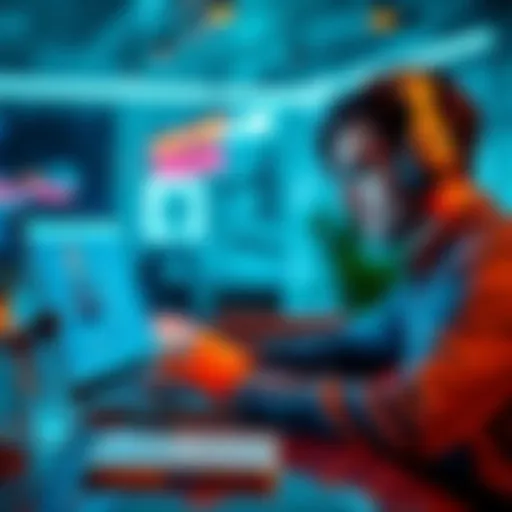 A candidate using a laptop during an interview, while a digital assistant is visible on the screen, symbolizing AI involvement in the hiring process.