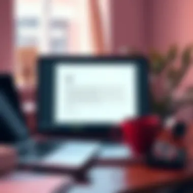 A detailed job rejection email displayed on a desk surrounded by a laptop and a coffee cup