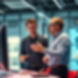 Jony Ive discussing design concepts with Sam Altman in a modern office setting
