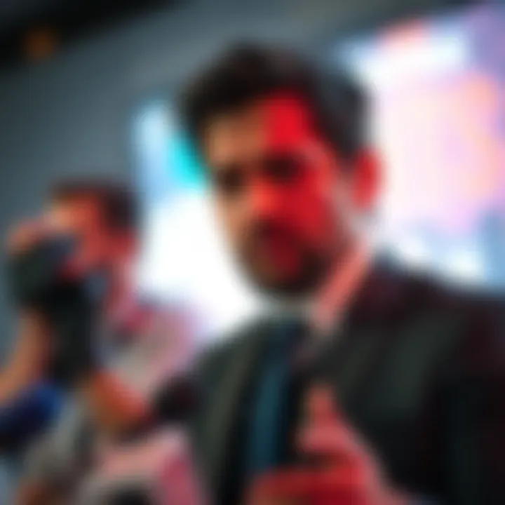 Filmmaker Jorge Gutierrez looks concerned while addressing backlash against his AI-driven series at a press event.