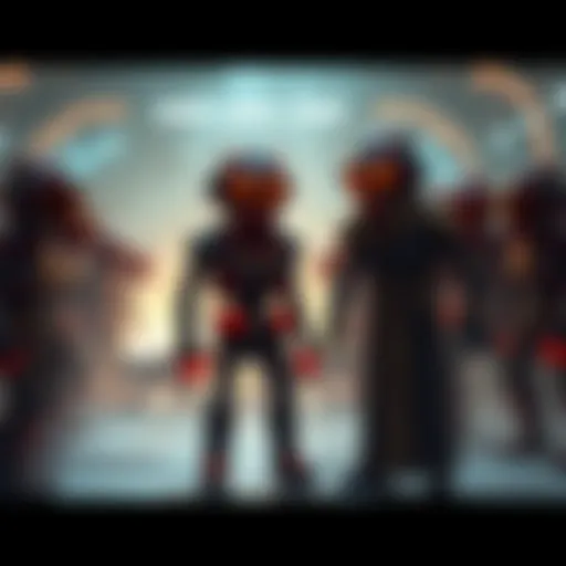 Jorge stands before a group of robotic figures known as clankers, looking determined as he contemplates his bold decision.