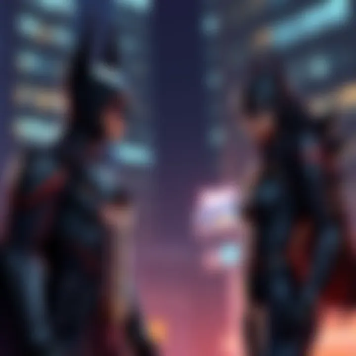 Jor-L and Lora express their concerns to Black Bat about their daughter’s crime-fighting path, showing their protective nature.