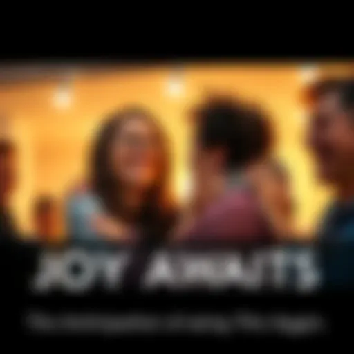A group of friends cheerfully embracing each other, reflecting happiness and anticipation of a precious moment together.