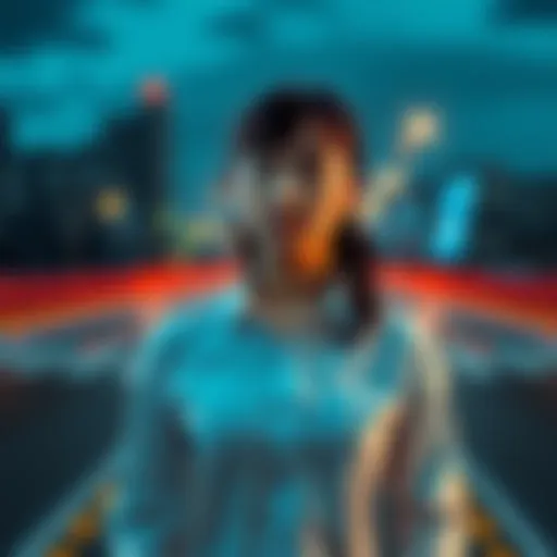 A young female engineer stands at a crossroads, looking confused between a tech path and a healthcare path, symbolizing her dilemma in the AI era.