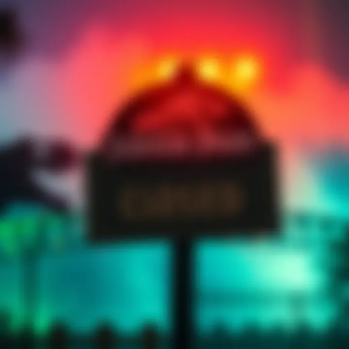 A sign indicating the closure of the Jurassic Park attraction, with a dinosaur silhouette in the background