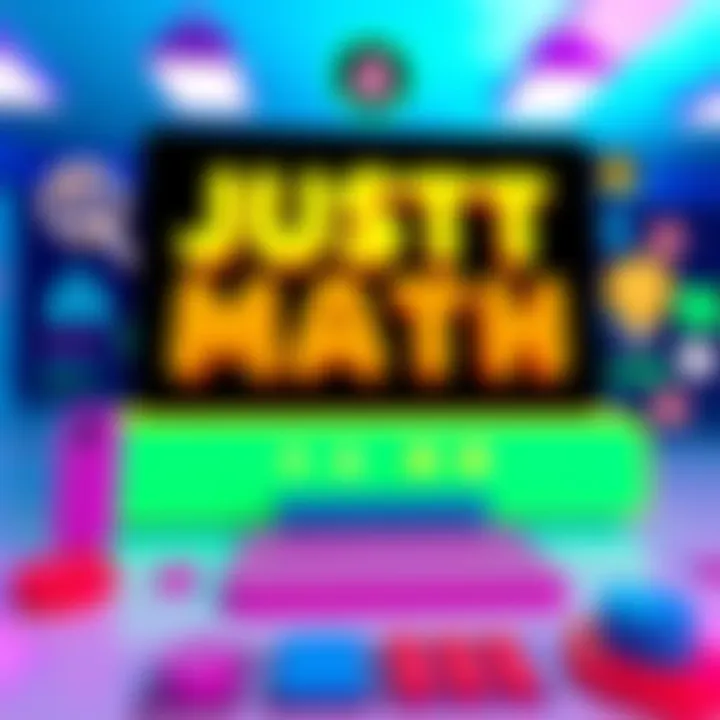 A screenshot showing the redesigned user interface of the Just Math game with bright colors and updated layout.