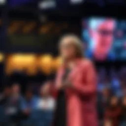 Kathleen Kennedy speaks on stage about artificial intelligence at a conference