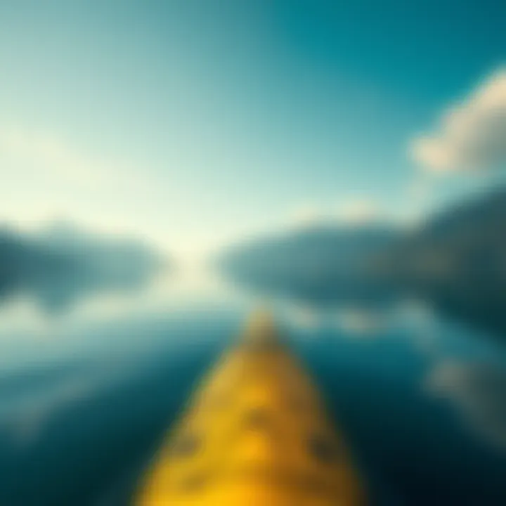 A person kayaking on a serene lake, reflecting on casual sexism in language during a conversation.