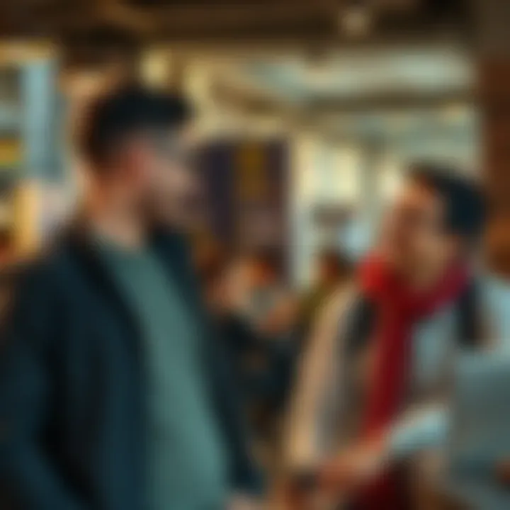 A confident man named Keith giving advice to another man in a casual setting, encouraging him with a friendly smile