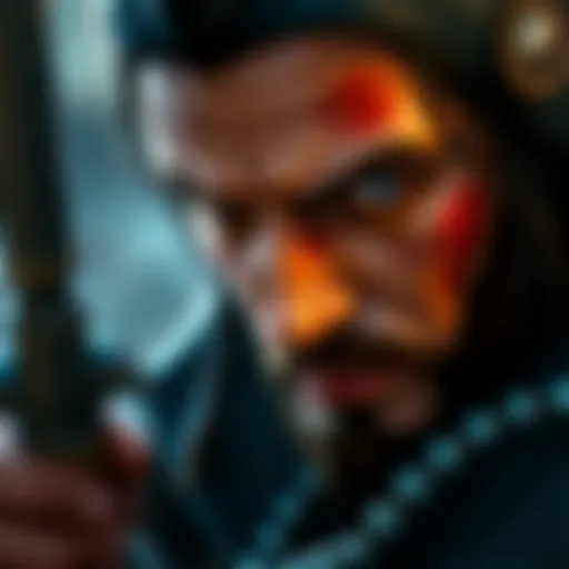 Kenway's Realistic Character Design A close-up of Kenway's detailed character model showcasing realistic skin texture and facial features.