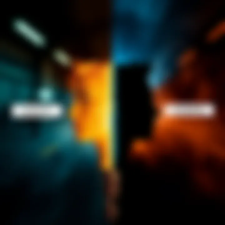 Key Concepts in Everyday Life A split image showing two contrasting concepts, like light and dark, to represent key differences, with clear labels for each concept.
