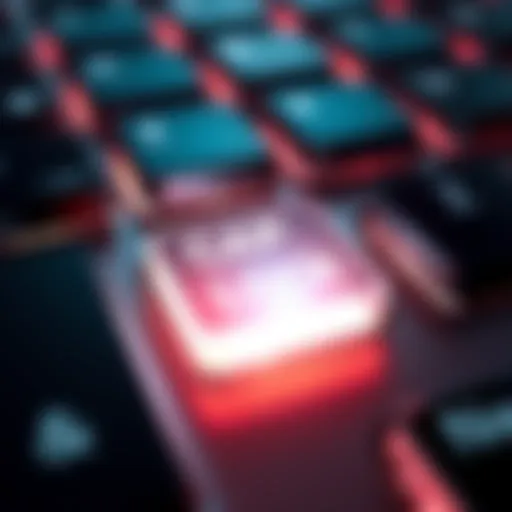 Close-up of a keyboard highlighting the Caps Lock key with a bright light, showing its importance in digital messaging.