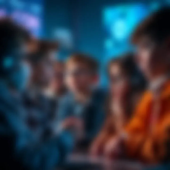 Kids discussing AI A group of kids sharing their opinions about artificial intelligence in an online forum setting