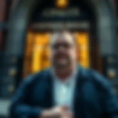 Kim Dotcom standing outside a courthouse looking concerned after an extradition appeal denial