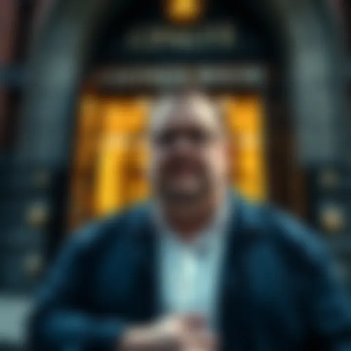Kim Dotcom standing outside a courthouse looking concerned after an extradition appeal denial