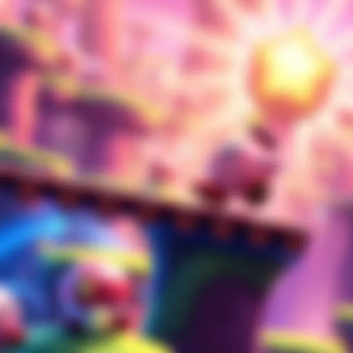 Kirby character in action on a vibrant platformer stage in Kirby Super Star Ultra for Nintendo DS