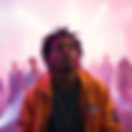 KNGMKR Music Video KNGMKR in a colorful setting, expressing emotions in the AI video 'Forgive the Haters'