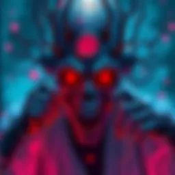 An illustration showcasing eerie Korean horror elements blended with vibrant AI-generated visuals, highlighting the fusion of technology and traditional horror themes.