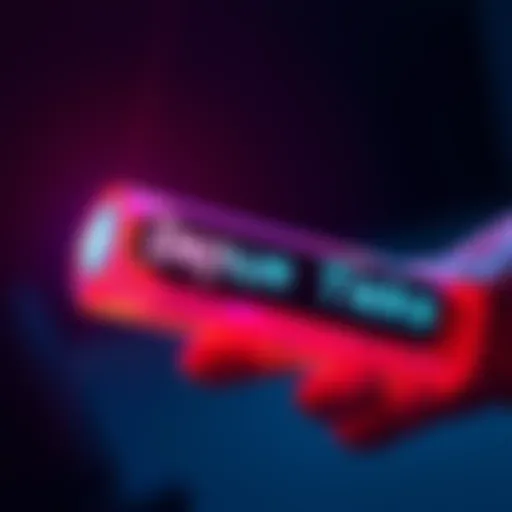 A K-pop Demon Hunter light stick featuring engraved custom text, showing a colorful design and glowing elements, ideal for fans.