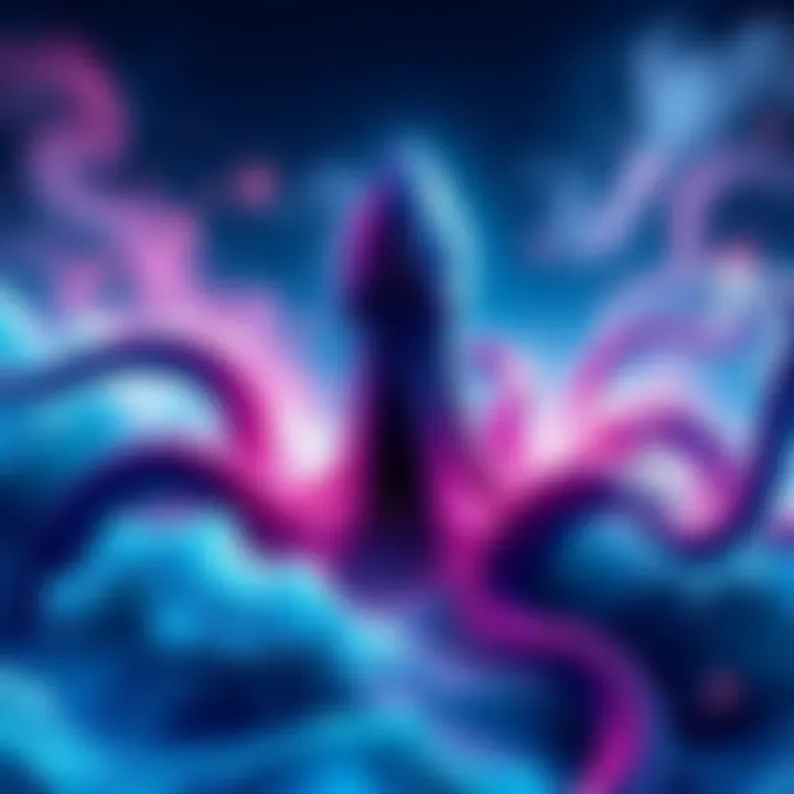 A mesmerizing 4K visual loop featuring a giant Kraken surrounded by waves, showcasing fluid movements and vibrant colors, perfect for creative projects.