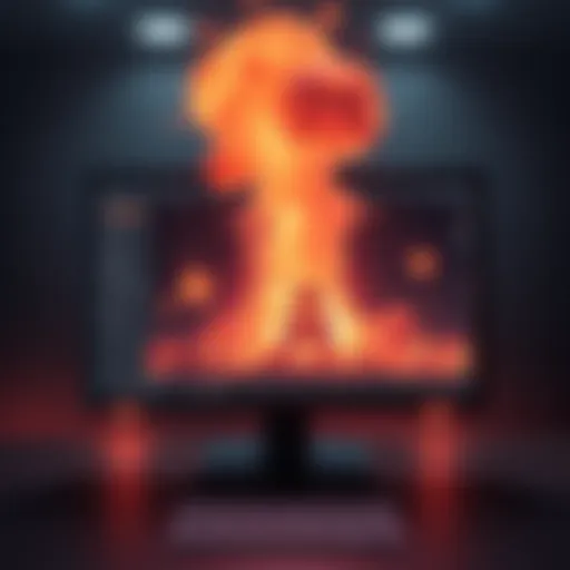 A scene showing a computer screen displaying a simulation of Krypton being destroyed in Houdini, with visible RBD caching settings and frames.