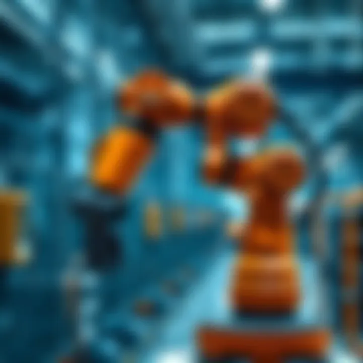 KUKA Robot Arm in Factory A detailed KUKA industrial robot arm operating in a factory, showcasing realistic design and advanced features.