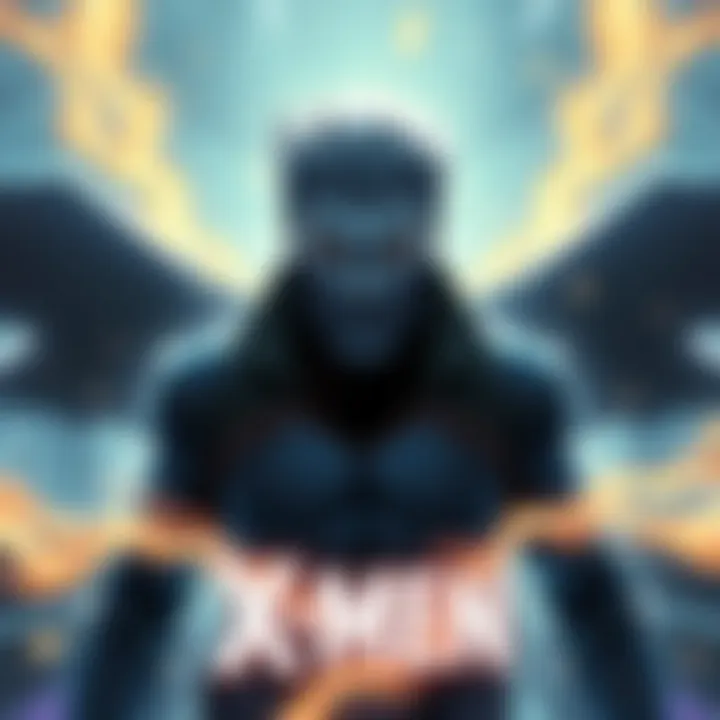 A digital artwork of Kurt Wagner from X-Men, showing his unique appearance with blue skin and teleportation effect, surrounded by empty spaces symbolizing disappearance.