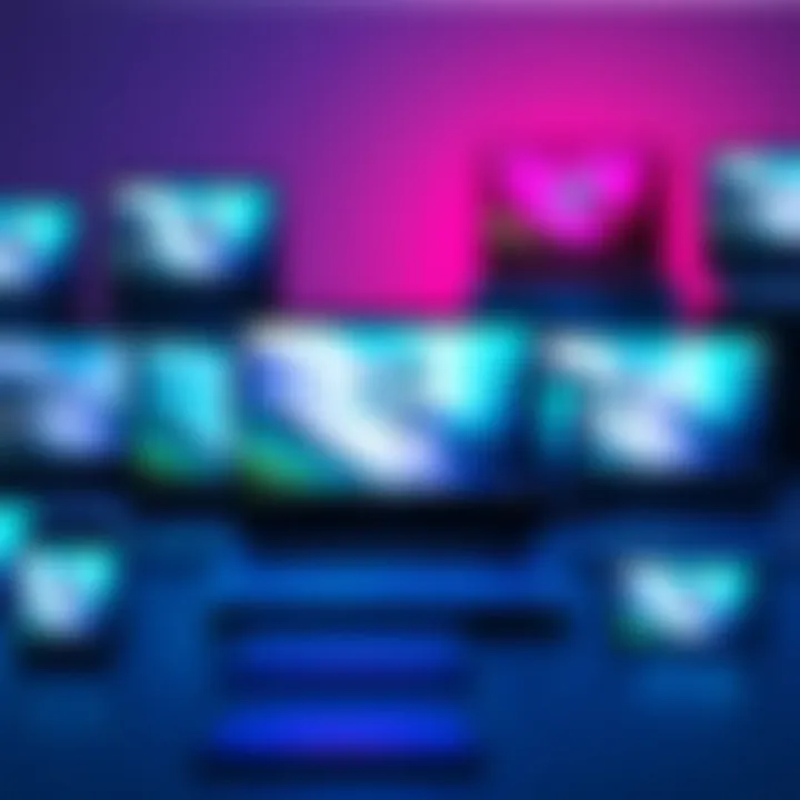 A variety of laptops displayed with Unity game development software open on their screens, ideal for hobbyist developers.
