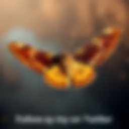 A brown moth soaring through the air with delicate wings spread wide, symbolizing a journey of exploration.