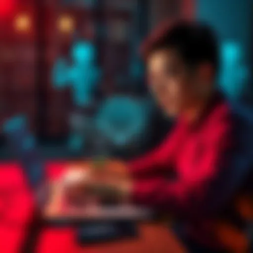 A person studying AI concepts on a laptop while taking notes, illustrating different learning paths.