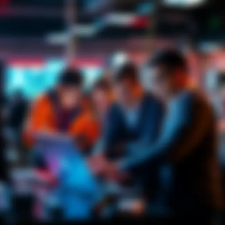 A group of machine learning engineers working together on a laptop, sharing ideas about PyTorch skills